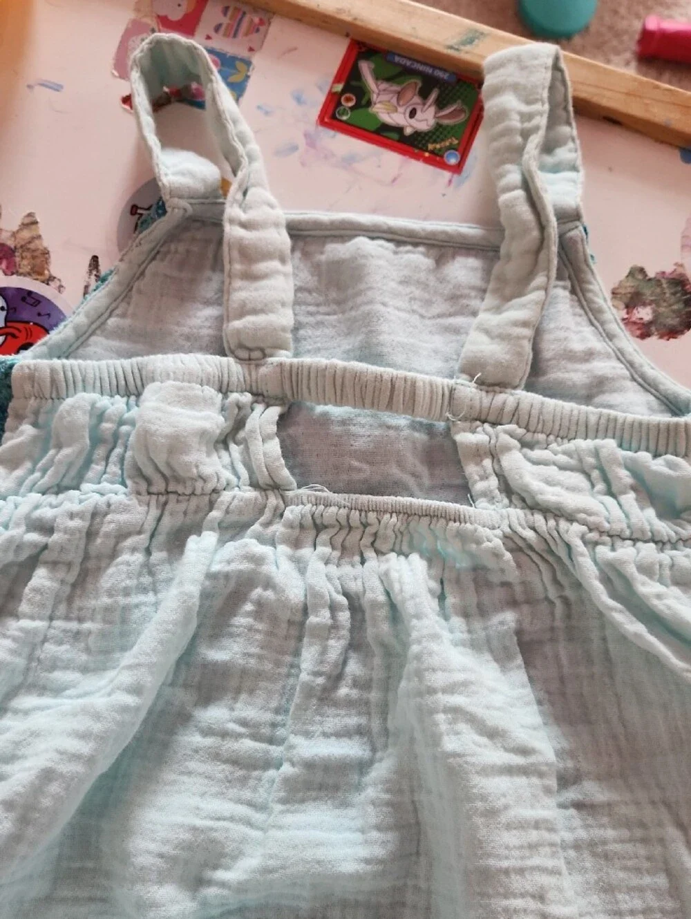 Cat & Jack Light Aqua Sundress with Teal Lace Bodice